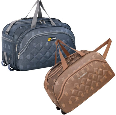 K.S ENTERPRISES (Expandable) 60 L Travel Duffle Bag with 2 Wheels Combo Duffel Bag For men and women Duffel With Wheels (Strolley)