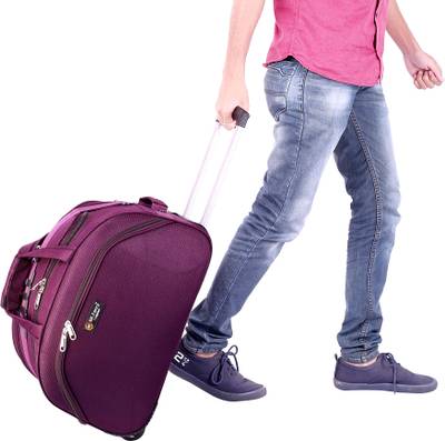 SK Fancy Luggage (Expandable) 24 Inches Duffel Trolley Travel Cabin Luggage Bag Duffel With Wheels (Strolley)