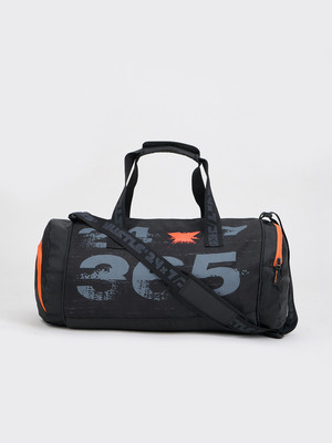 BEWAKOOF (Expandable) Unisex Black Superman Varsity Printed Gym Bag Duffel Without Wheels