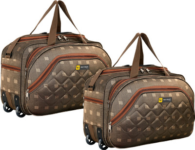 WAYCRAFT (Expandable) Unisex Travel Duffel Bag with Two Wheels Capacity 60Ltr Pack of 2 Duffel With Wheels (Strolley)