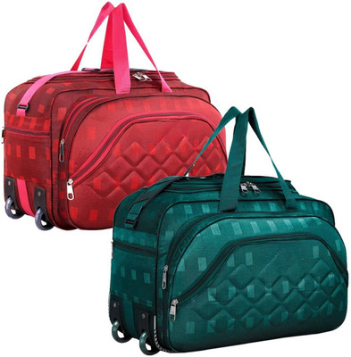 Supply Bags (Expandable) Printed Soft Luggage Trolley Bag Combo Set of 2 with Wheels Duffel With Wheels (Strolley)