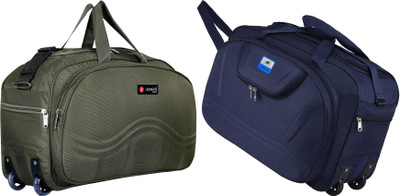 WE TRAVEL 8 inch/22 cm (Expandable) Polyester Lightweight 40 L luggage bags green Duffel With Wheels (Strolley)