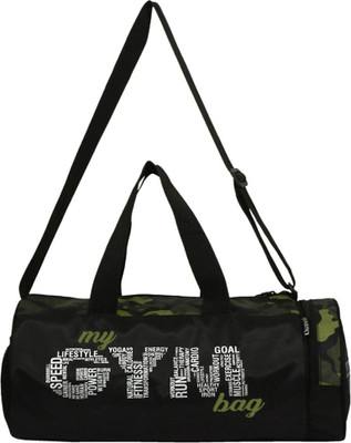 L'AVENIR DB_Black / Forest Green CAMOUFLAGE Multi-Purpose GYM BAG with Side Pocket Gym Duffel Bag