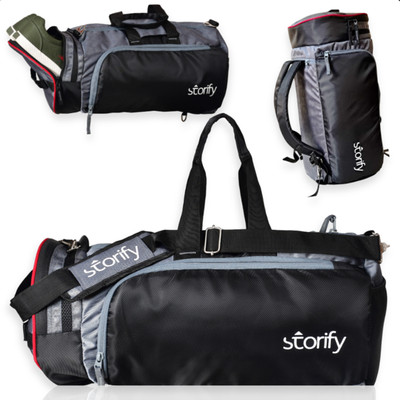 storify Premium Sports & Travel Duffle Bag cum Backpack Duffel Without Wheels