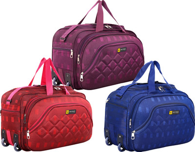 WAYCRAFT (Expandable) Combo Set of 3 Luggage Travel Duffel Bag with two wheels Duffel With Wheels (Strolley)