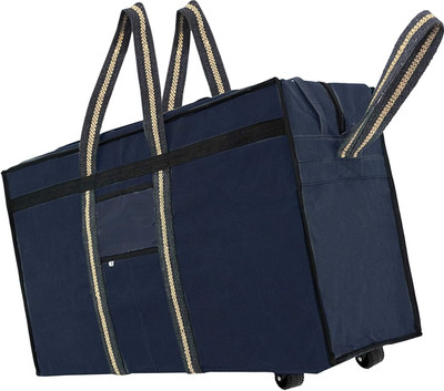 STORITE (Expandable) Canvas Large Strong Luggage Trolley Bag for Travel (90 L capacity) Duffel With Wheels (Strolley)