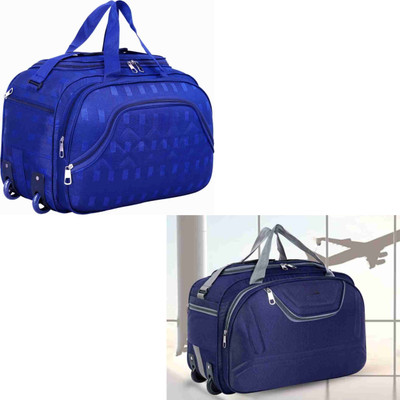 TRENDLINK (Expandable) Chex-Navy-blue / Wh-Navy-Blue-001 Duffel With Wheels (Strolley)