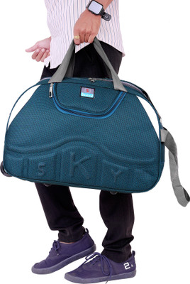 SKYLINE Travel Duffel Bag With Wheels–Perfect For Men & Women-Regular Capacity Duffel With Wheels (Strolley)
