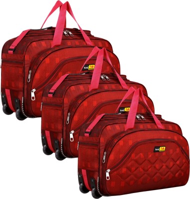 unique ind (Expandable) Soft Body Set of 3 Luggage Duffel With Wheels (Strolley)