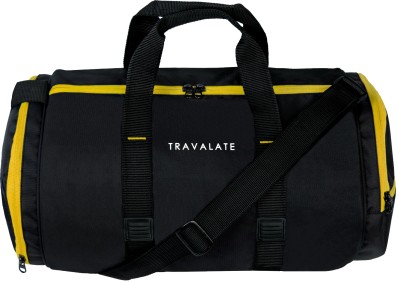 Travalate Sports gym Duffel bag, with show compartment for men & women Black & Yellow Gym Duffel Bag
