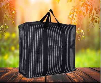 ST Mark (Expandable) DC Canvas shopping bag (Black)_12 Duffel Without Wheels