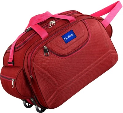 skyfall (Expandable) Duffel With Wheels Waterproof Lightweight -RED - Large Capacity Duffel With Wheels (Strolley)