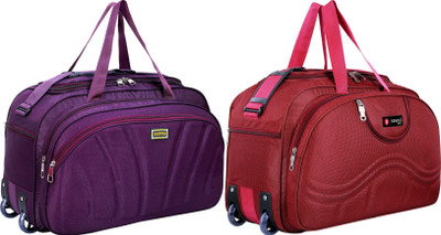 WE TRAVEL (Expandable) Polyester Cabin Size Luggage Duffle Strolley Bag Duffel With Wheels (Strolley)