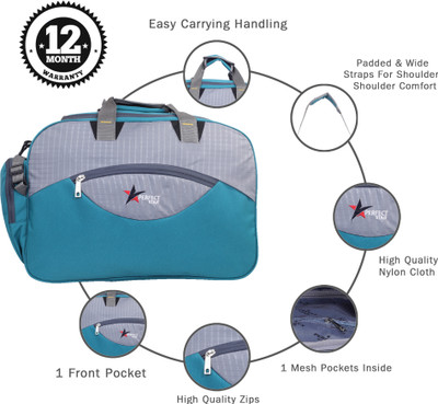 PERFECT STAR (Expandable) 65 L Strolley Duffel Bag - CAMP WHEEL Duffl 51cm Teal blue - Large Capacity Duffel With Wheels (Strolley)