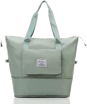 PRAHAN INTERNATIONAL (Expandable) Green Large Capacity Duffle Bag, Expandable Folding Travel Bag for Women Duffel Without Wheels