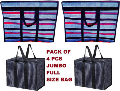 MANROM (Expandable) Multipurpose Extra Large Heavy Duty Storage with Strong Handles PACK OF 4 Duffel Without Wheels