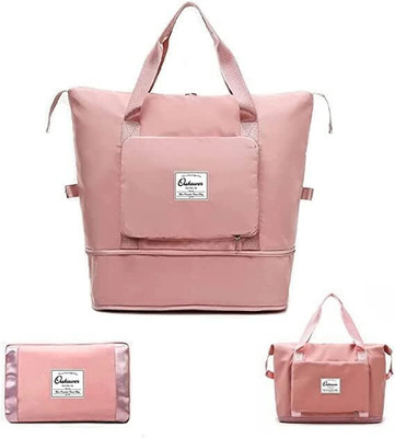 ED EXDAS (Expandable) WaterProof Folding Travel Bag Pink Duffel Without Wheels