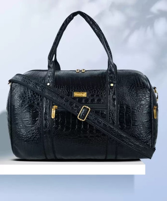 Hard Craft Textured Leatherette Stylish Cabin Size Duffle Bags for Men and Women Luxury Duffel Without Wheels