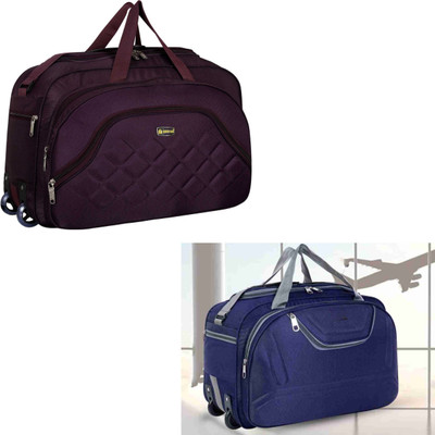 TRENDLINK (Expandable) SB-WB-13-14 / Wh-Navy-Blue-001 Duffel With Wheels (Strolley)