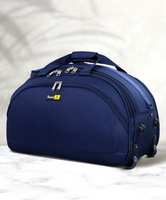 SKYLINE (Expandable) Polyester 42 Ltrs Blue Travel Duffle Trolley Bag/Cabin Multipurpose Bag Duffel Without Wheels
