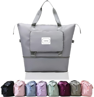 Livensa (Expandable) Expandable Foldable Duffel Bag Waterproof Gym Travel Companion for Women Duffel Without Wheels