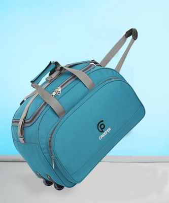 house of common (Expandable) Expandable premium lightweight 60L (R-00024 Ferozi Sky Blue) Duffel With Wheels (Strolley)