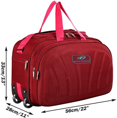 SKYFA FASHION (Expandable) 55 L Duffel Bag Polyster Travel Bag Duffel With Wheels (Strolley)