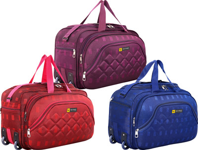 WAYCRAFT (Expandable) UNISEX COMBO SET OF 3 PREMIUM QUALITY DUFFEL BAG FOR MEN & WOMEN Duffel With Wheels (Strolley)