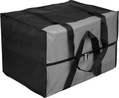 KUBER INDUSTRIES Canvas Zipper Clothing Jumbo Storage Bag with Handle|Medium|Black Duffel Without Wheels