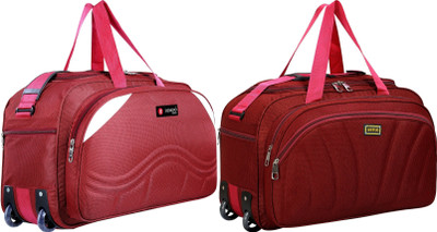 WE TRAVEL 8 inch/22 cm (Expandable) polyester travel duffel bags blue 40l Duffel With Wheels (Strolley)