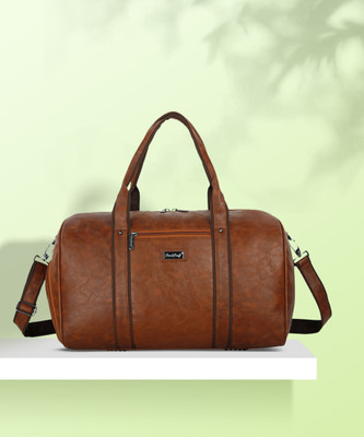 Hard Craft Luxury Leather Duffle Bag with Separate Shoe/Laundry Compartment for Men Women Duffel Without Wheels