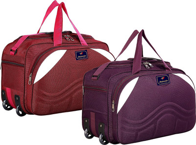 Jholawala (Expandable) Light Weight Small Travel Duffel Bag High-Quality Luggage Bag Combo Of 2 Duffel With Wheels (Strolley)