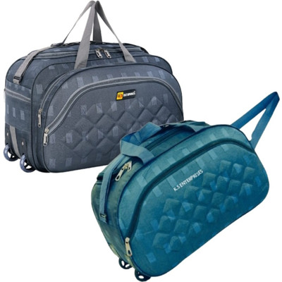 K.S ENTERPRISES (Expandable) 60 L Travel Duffle Bag with 2 Wheels Combo Duffel Bag For men and women Duffel With Wheels (Strolley)