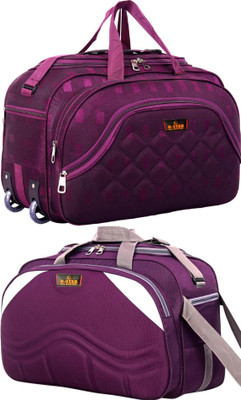 B STAR B (Expandable) Water-Resistant Travel Duffle Bag with Adjustable Shoulder Strap Duffel With Wheels (Strolley)