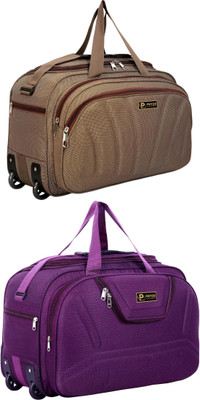 pryde (Expandable) @AL3-BROWN & AM-PURPLE_@ Duffel With Wheels (Strolley)
