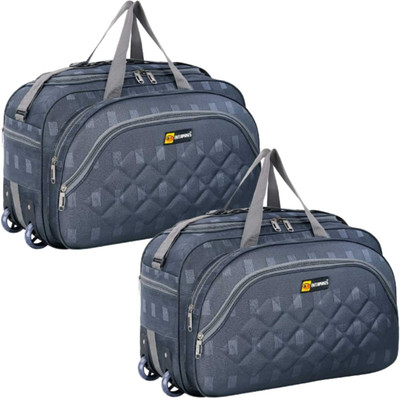 K.S ENTERPRISES (Expandable) Nylon Strolley Duffel Bag - Luggage Travel Bag with 2 wheels Duffel With Wheels Duffel With Wheels (Strolley)
