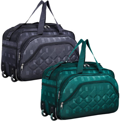 Supply Bags (Expandable) Printed Soft Luggage Trolley Bag Combo Set of 2 with Wheels Duffel With Wheels (Strolley)
