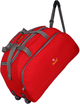 Flexible (Expandable) Branded good quality luggage bag with wheel(Red,60L) Duffel With Wheels (Strolley)