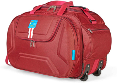 MEDLER 45L DERBEN-V2-RED Polyester Cabin Size Luggage Duffle Strolley Bag Duffel With Wheels (Strolley)