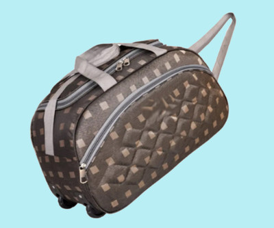 KNSE (Expandable) Strolley Duffel Bag Travel Duffel Bags Luggage bags (BROWN) Duffel With Wheels (Strolley)