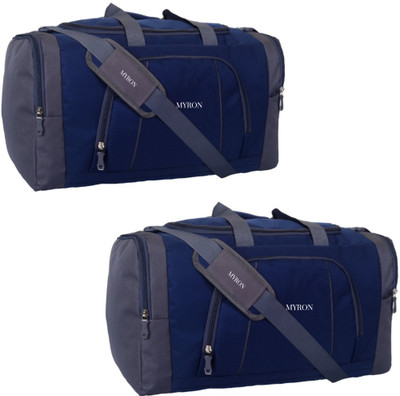 Myron (Expandable) 22-inch 2PC Combo NavyBlue Durable High Storage Travel Luggage Bag Duffel Without Wheels