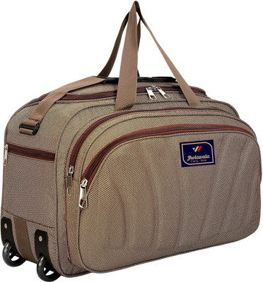(Expandable) 62 L Strolley Duffel Bag - travel luggage duffel bag -Brown- Large Capacity Duffel With Wheels (Strolley)