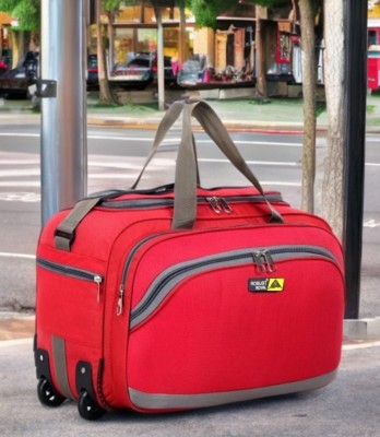 robustroyal (Expandable) Strolley Duffel Bag - (Expandable) Waterproof Polyest er Regular Capacity RED Duffel With Wheels (Strolley)