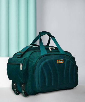 Inte Enterprises (Expandable) the super premium heavy duty 60 L polyester lightweight luggage bag Duffel Strolly Bag (peacock) Duffel With Wheels (Strolley)