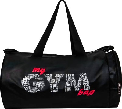 fit2famous (Expandable) Ultimate BLACK LEATHER Gym Bag Stylish and Functional for All Your Fitness Need Gym Duffel Bag