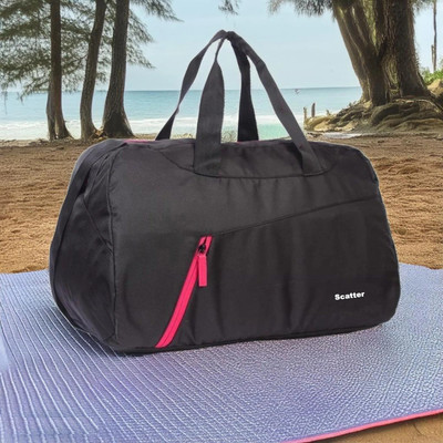 scatter Light Weight Duffel Without Wheels Color Black Pink Zip Duffel Without Wheels