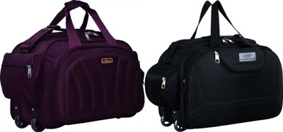 REBECCA 20 inch/50 cm (Expandable) Duffle Beg Travel for Men and Women - Purple - Large Capacity Duffel With Wheels (Strolley)