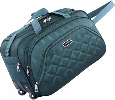 KNSE (Expandable) GREEN DUFFEL TRAVEL EXPANDABLE LUGGAGE BAG Duffel With Wheels (Strolley)
