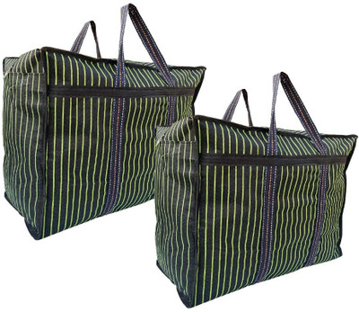 E SAP (Expandable) Multipurpose Large Big Heavy Duty Storage Organizer Reusable Canvas Shopper Bag Duffel Without Wheels