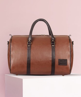 The CLOWNFISH Browny 36 liters Faux Leather Duffel Travel Bag (Rust Brown) Duffel Without Wheels